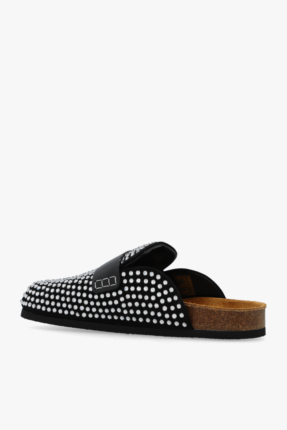 Black embellished hot sale slides